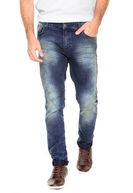 Calça Jeans Guess Skinny Amassados Azul-marinho - Marca Guess