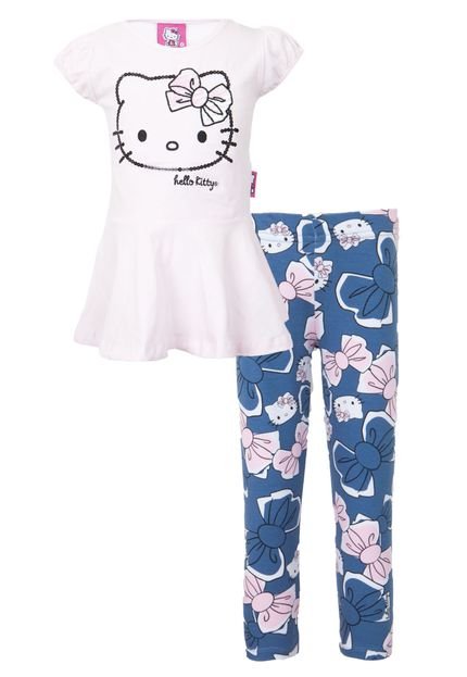 Conjunto Hello Kitty Print Paetês Rosa/Azul - Marca Hello Kitty