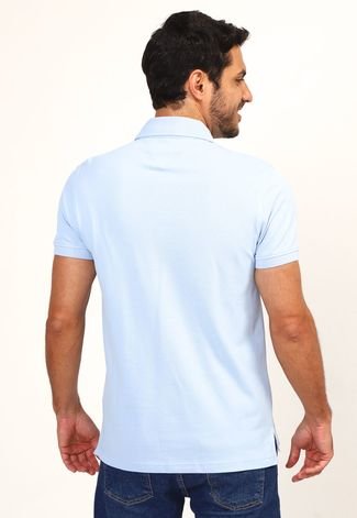 Camisa Polo Tommy Hilfiger Reta Logo Azul - Faz a Boa!