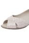 Peep Toe Comfortflex Detalhe Off-White - Marca Comfortflex