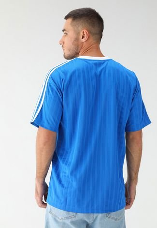 Camiseta adidas Originals Reta Listrada Azul