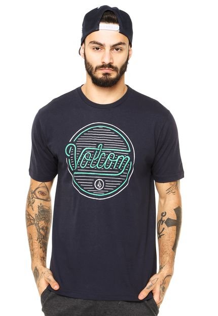 Camiseta Volcom Lock Away Azul-Marinho - Marca Volcom