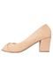 Peep Toe Fiveblu Salto Grosso Bege - Marca FiveBlu