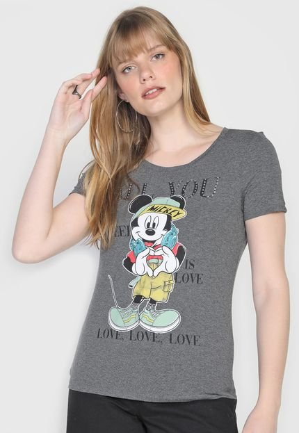 Camiseta Cativa Disney Mickey Grafite - Marca Cativa Disney