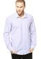 Camisa Colcci Slim Vertical Roxa - Marca Colcci