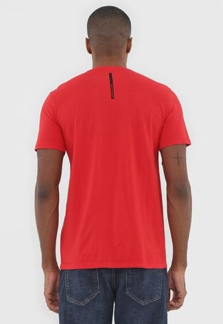 Camiseta Calvin Klein Jeans Lettering Vermelha