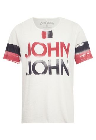 Camiseta John John Estampada Bege - Compre Agora