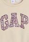 Blusa Infantil de Moletom GAP Logo Floral Bege - Marca GAP