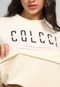 Blusa de Moletom Fechada Colcci Lettering Bege - Marca Colcci