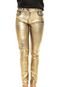 Calça Jeans Lança Perfume Skinny Metalizada Dourada - Marca Lança Perfume