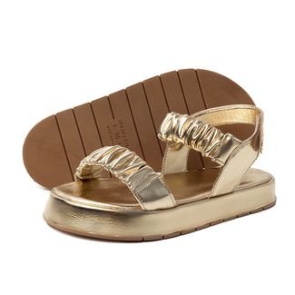 Papete Rasteira Sandalia Ouro Light Sola Alta Plataforma Kuento Shoes