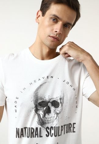 Camiseta John John Caveira Off-White - Compre Agora