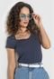 Blusa Malwee Lisa Azul-Marinho - Marca Malwee