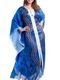 Vestido Kaftan Longo Cetim Estampado EXCLUSIVO Grafismo Organico Azul  - Marca 101 Resort Wear