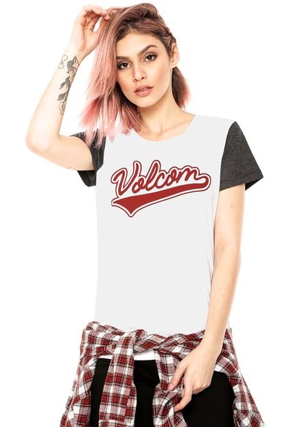 Camiseta Volcom Slidin Branca/Cinza - Marca Volcom