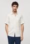 Camisa de Linho Mango Reta Pocket Off-White - Marca Mango