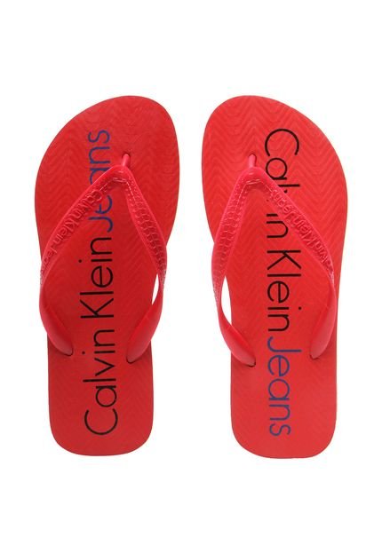 Chinelo Calvin Klein Jeans Básico Vermelho - Marca Calvin Klein