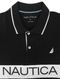 Polo Nautica Masculina Piquet Frisos Logo Colorblock Preta - Marca Nautica