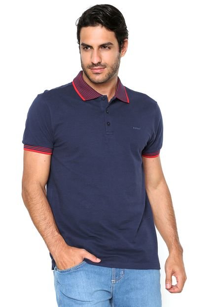 Camisa Polo Colcci Brasil Azul-marinho/Vermelho - Marca Colcci