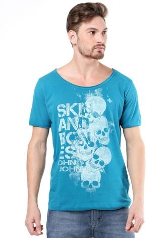 Camiseta John John Logo Azul - Compre Agora