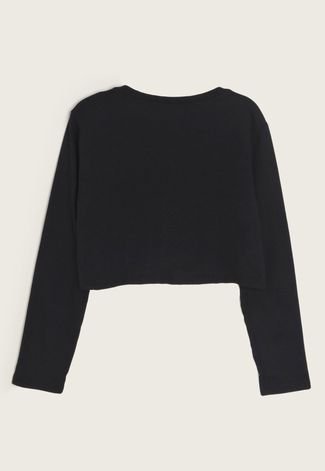 Blusa cropped infantil preto calvin klein - cropped infantil preto