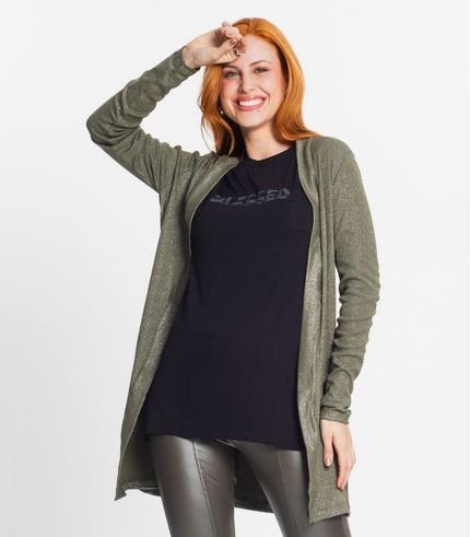 Cardigan Longo Feminino Rovitex Verde - Marca Rovitex