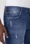 Calça Jeans Masculina Slim Denim Médio Destroyed - Marca Hangar 33