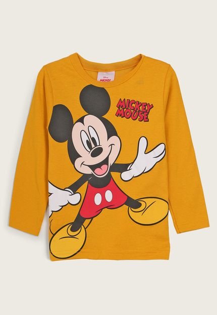 Camiseta Infantil Brandili Mickey Mouse Amarela - Marca Brandili