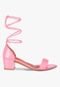 Sandália Feminina Salto Quadrado Grosso Bloco Baixo Confortável Sapato Festa  elegante Rosa -Verniz - Marca TAKATA BY RAFAEL TAKATA