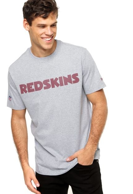 Camiseta Manga Curta New Era Washington Redskins Cinza - Marca New Era