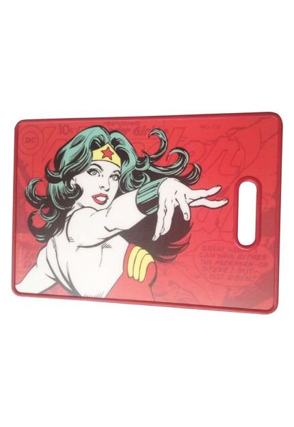 Tábua de Corte DCO Plástico Wonder Woman 44cmx30cm Vermelha - Marca DCO