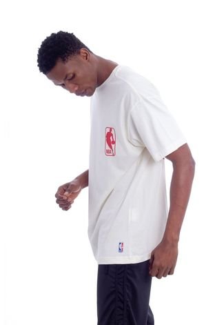 Camiseta NBA Plus Size Estampada Basketball Casual Off White