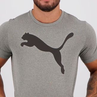 Camiseta Puma Active Cinza Logo