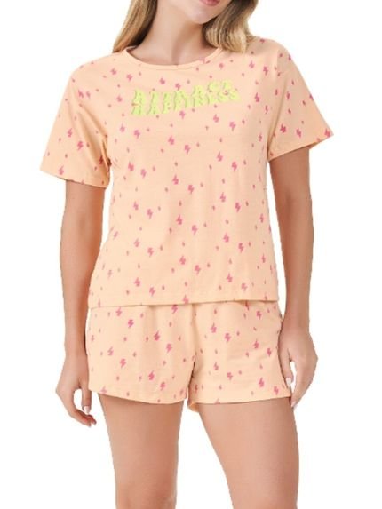 Pijama Feminino Curto Espaço Pijama 41227 Laranja - Marca Espaço Pijama