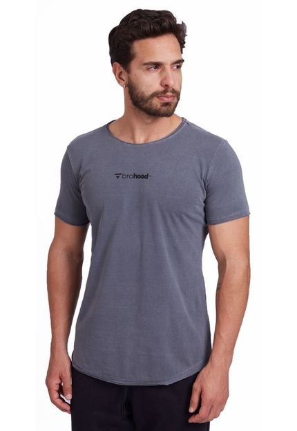 Camiseta Longline Brohood Masculina Malha Grafite - Marca Brohood