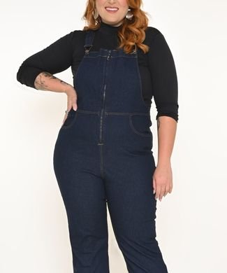 Jardineira Feminina Jeans Plus Size Razon Jeans