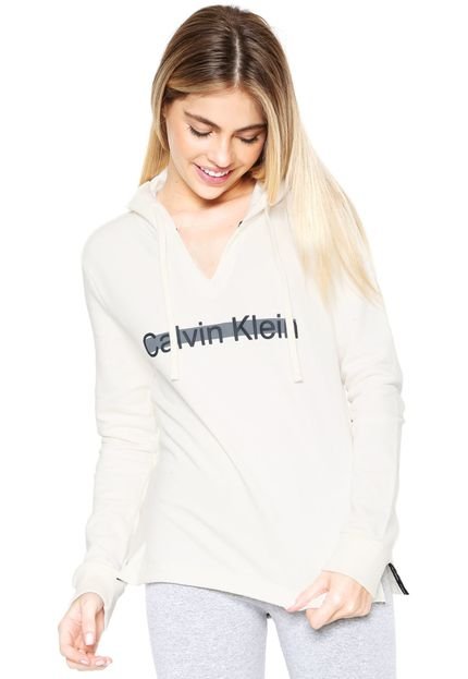Moletom Fechado Calvin Klein Logo Off-White - Marca Calvin Klein Underwear