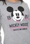 Moletom Flanelado Fechado Cativa Disney Mickey Mouse Cinza - Marca Cativa Disney