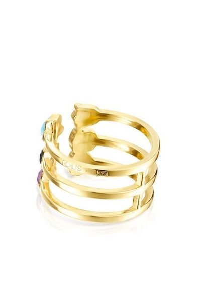 Anillo Abierto Glory De Plata Vermeil Con Gemas Tous Compra