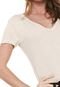 Camiseta Forum Listras Lurex Off-white/Dourada - Marca Forum