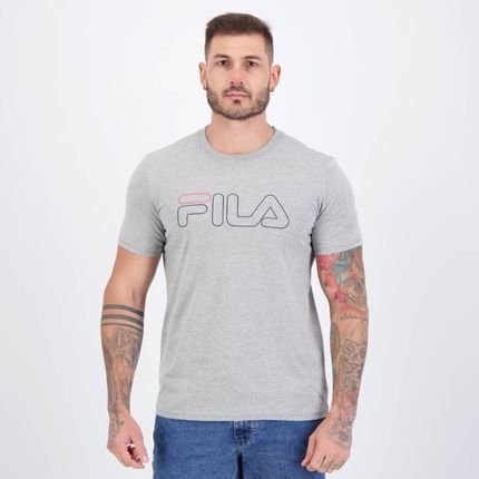 Camiseta Fila Letter Outline Cinza - Marca Fila