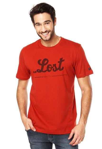 Camiseta ...Lost Scripted Vermelha - Marca ...Lost