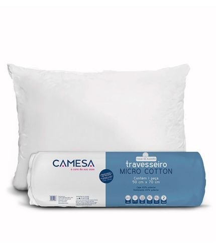 Travesseiro Micro Cotton Rolinho Camesa Branco - Marca Camesa