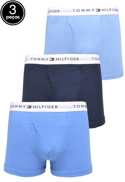Kit 3pçs Cueca Tommy Hilfiger Boxer Classique Azul/Azul-marinho - Marca Tommy Hilfiger