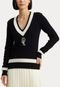 Blusa Tricot Lauren Ralph Lauren Ajustada Logo Preto - Marca Lauren Ralph Lauren