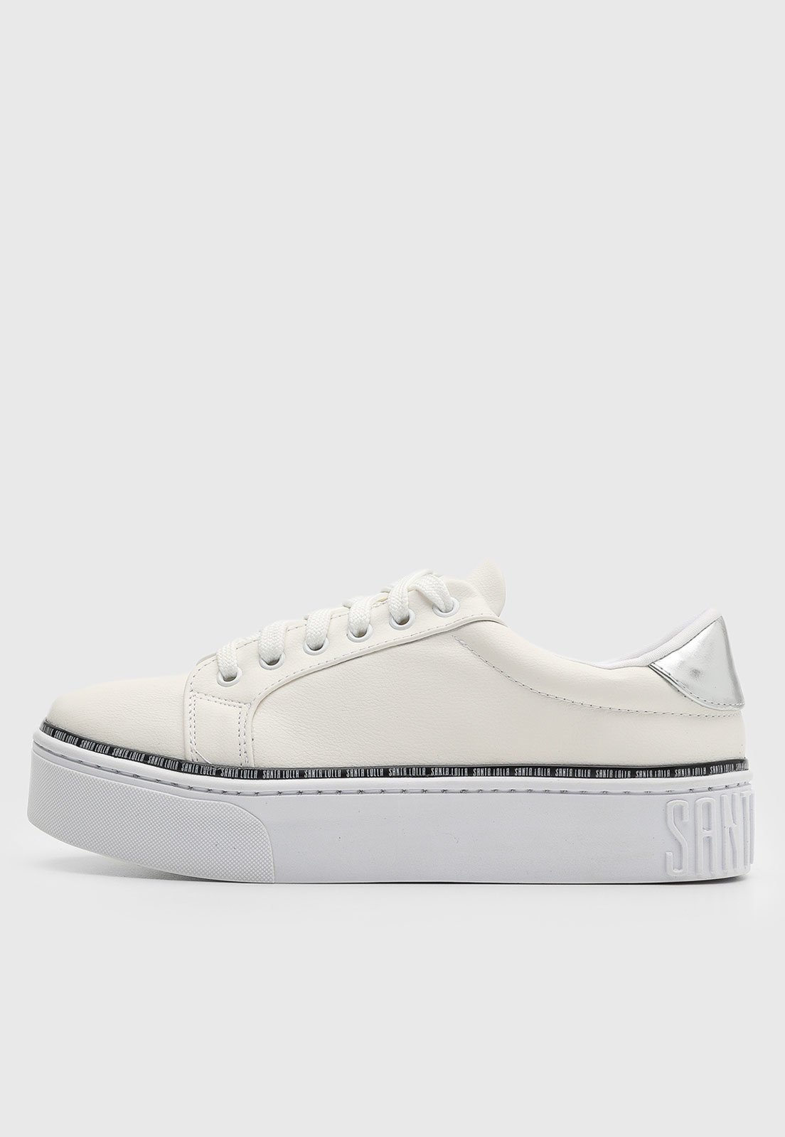 Tênis Flatform Santa Lolla Detelhe Metalizado Off-White - Marca Santa Lolla