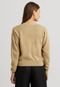 Cardigan Tricot Lauren Ralph Lauren Reto Monograma Bege - Marca Lauren Ralph Lauren