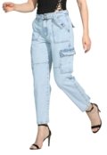 Calça Jeans Azul Feminina Mom La Dolce Vita Baggy Cos Alto Cinto - Marca Osten