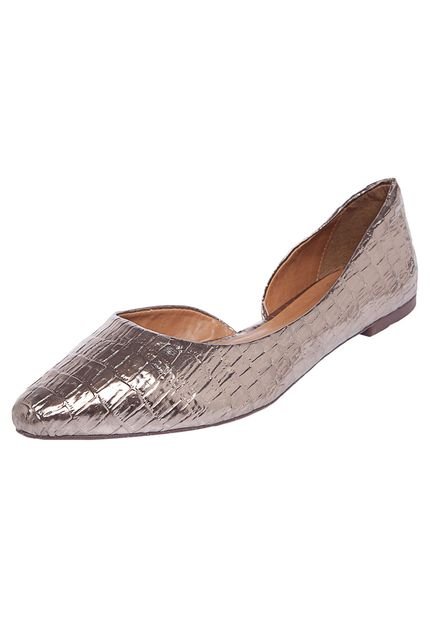 Sapatilha DAFITI SHOES Dorsay Croco Prata - Marca DAFITI SHOES