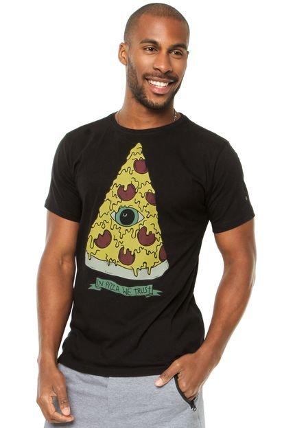 Camiseta Fiveblu Pizza Preta - Marca FiveBlu